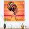 Designart - Portrait of African American Woman With Turban I - Modern Canvas Wall Art Print